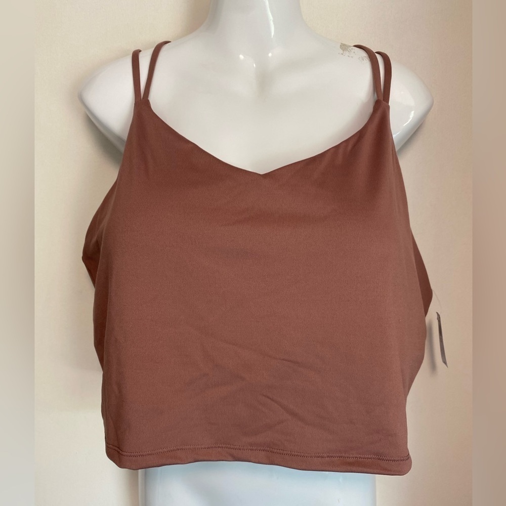 Old Navy Strappy Longline Sports Bra, Light Support, PowerPress, Dusty Rose NWT